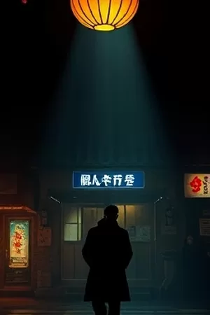 《归途列车》海报，夜行列车靠站时亮着灯的一节车厢