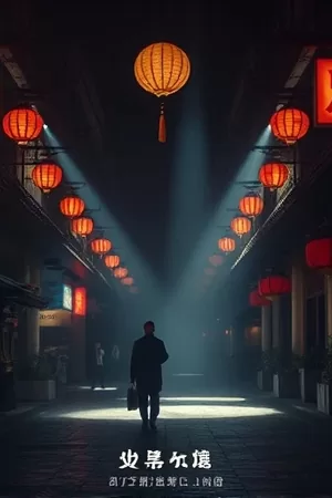 《雨天的便利店》海报，便利店门口垂下的雨帘